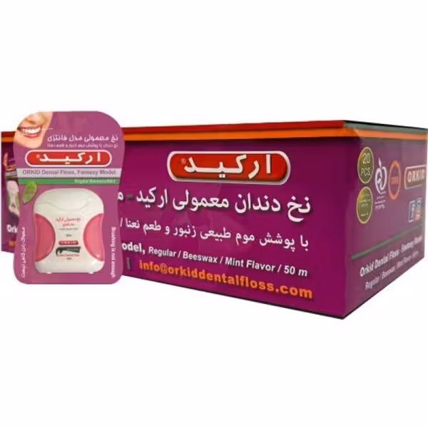 نخ دندان فانتزی ارکید floss مدل فانتزی با پوشش موم زنبور و طعم نعنا 50 متری