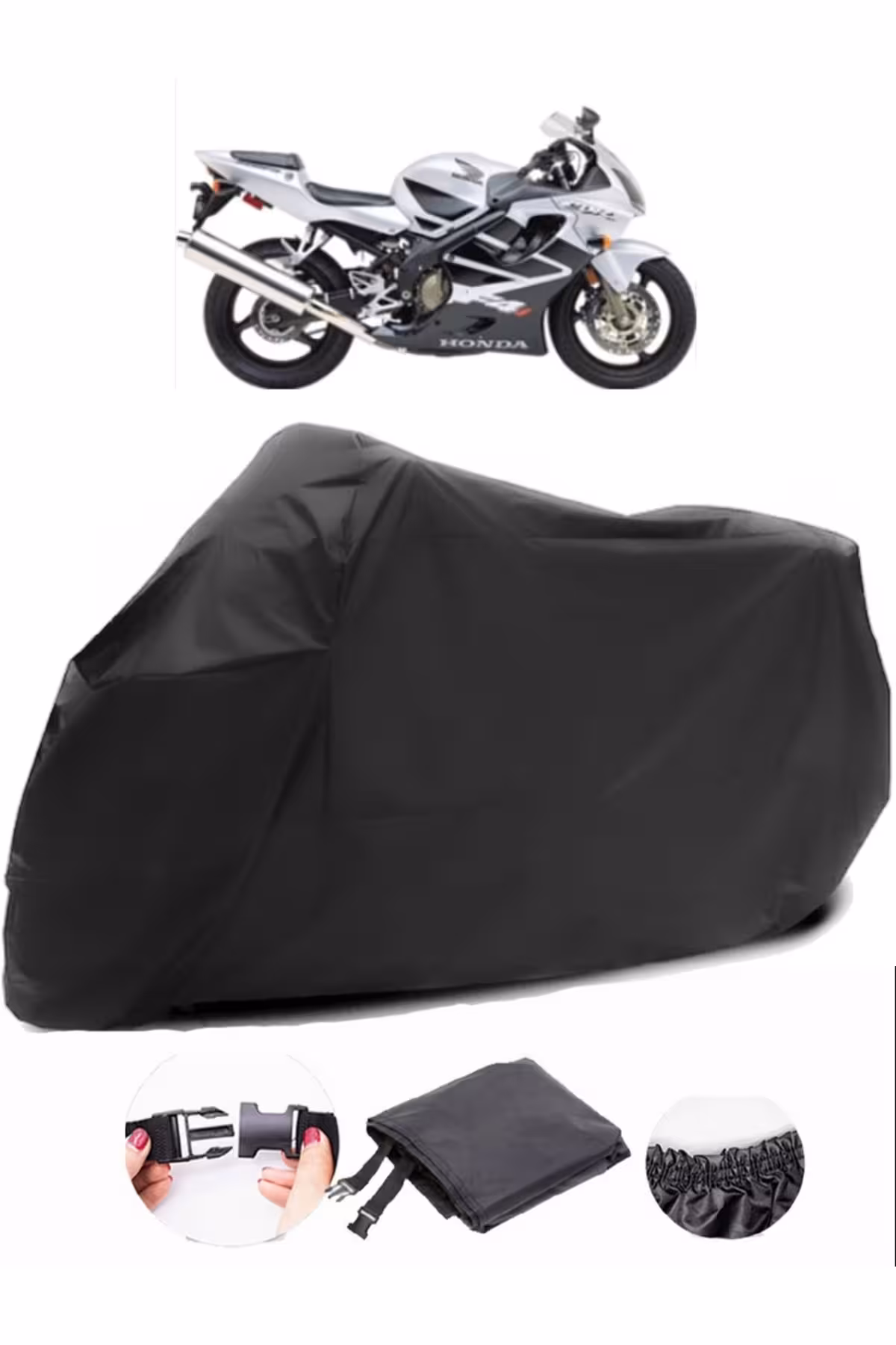 چادر موتورسیکلت مشکی AUTOEN HONDA CBR 600 F SPORT سازگار با برزنت موتور سیکلت سیاه Autoex