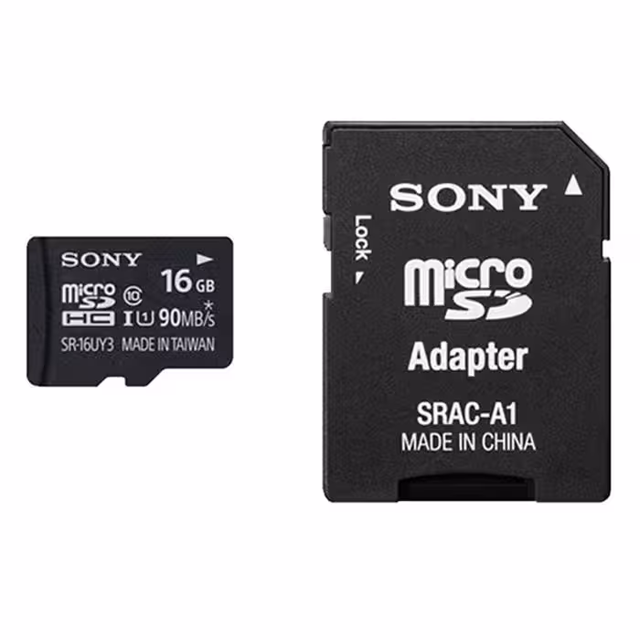 کارت حافظه microSDXC سونی مدل SR-16UYA3 کلاس 10سرعت 90MBps ظرفیت 16 گیگابایت همراه با آداپتور SD