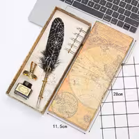 ست کالیگرافی قلم پر طرح طرح عنکبوت FEATHER PEN Calligraphy Spider web