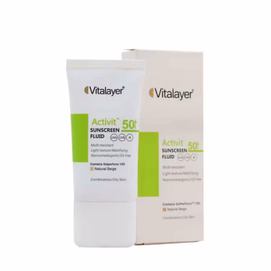 فلوئید ضد آفتاب SPF50 پوست چرب اکتی ویت ویتالیر 50 میلی لیتر