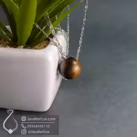 گردنبند کروی سنگ چشم ببر اصل و طبیعی جواهرلوکس – کد 401045