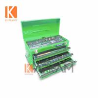 جعبه ابزار 99 پارچه جعبه فلزی سبز GCAZ0038 تاپ تول