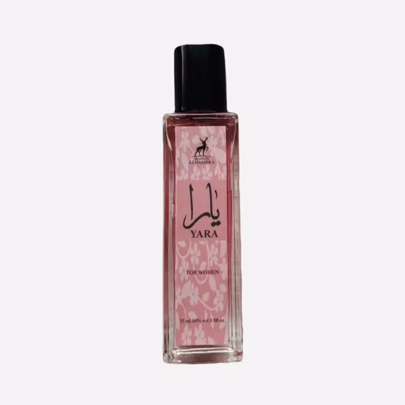 عطر جیبی زنانه الحمبرا مدل یارا صورتی حجم 35 میلی لیتر