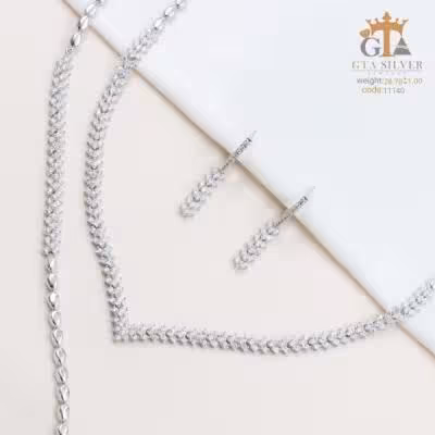 سرویس نقره طرح تنیسی ظریف و درخشان عیار 925 کد 11140