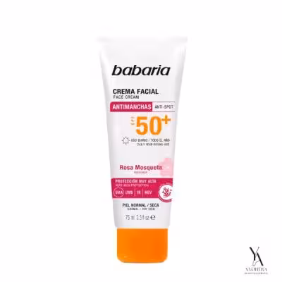 ضد آفتاب بدون رنگ ضد چروک و ضد لک Spf50 باباریا BABARIA حجم 75 میل