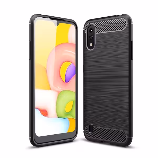 قاب محافظ A01 ژله ای سامسونگ Samsung Galaxy A 01 / A015 Rugged Armor Fiber Carbon A01