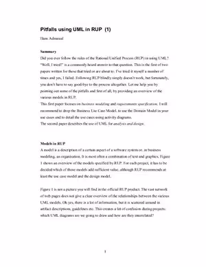 خرید و دانلود نسخه کامل کتاب Pitfalls using UML in RUP