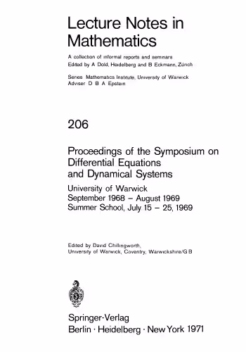 خرید و دانلود نسخه کامل کتاب Proceedings of the Symposium on Differential Equations and Dynamical Systems