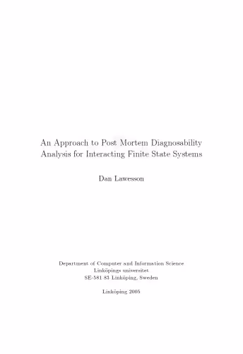 خرید و دانلود نسخه کامل کتاب An approach to diagnosability analysis for interacting finite state systems