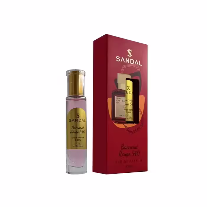 عطر جیبی زنانه صندل مدل باکارات رژ SANDAL حجم 25 میل