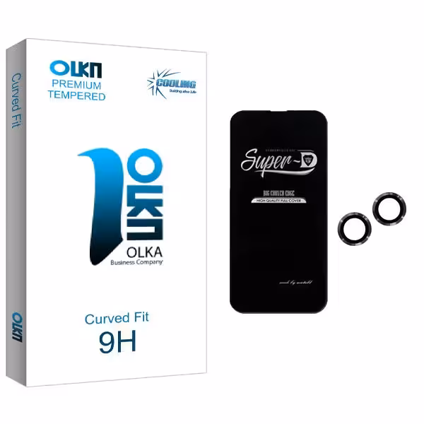 محافظ صفحه نمایش کولینگ مدل Olka SuperD مناسب برای گوشی موبایل اپل iPhone 14  به همراه محافظ لنز گوشی | کالا برتری