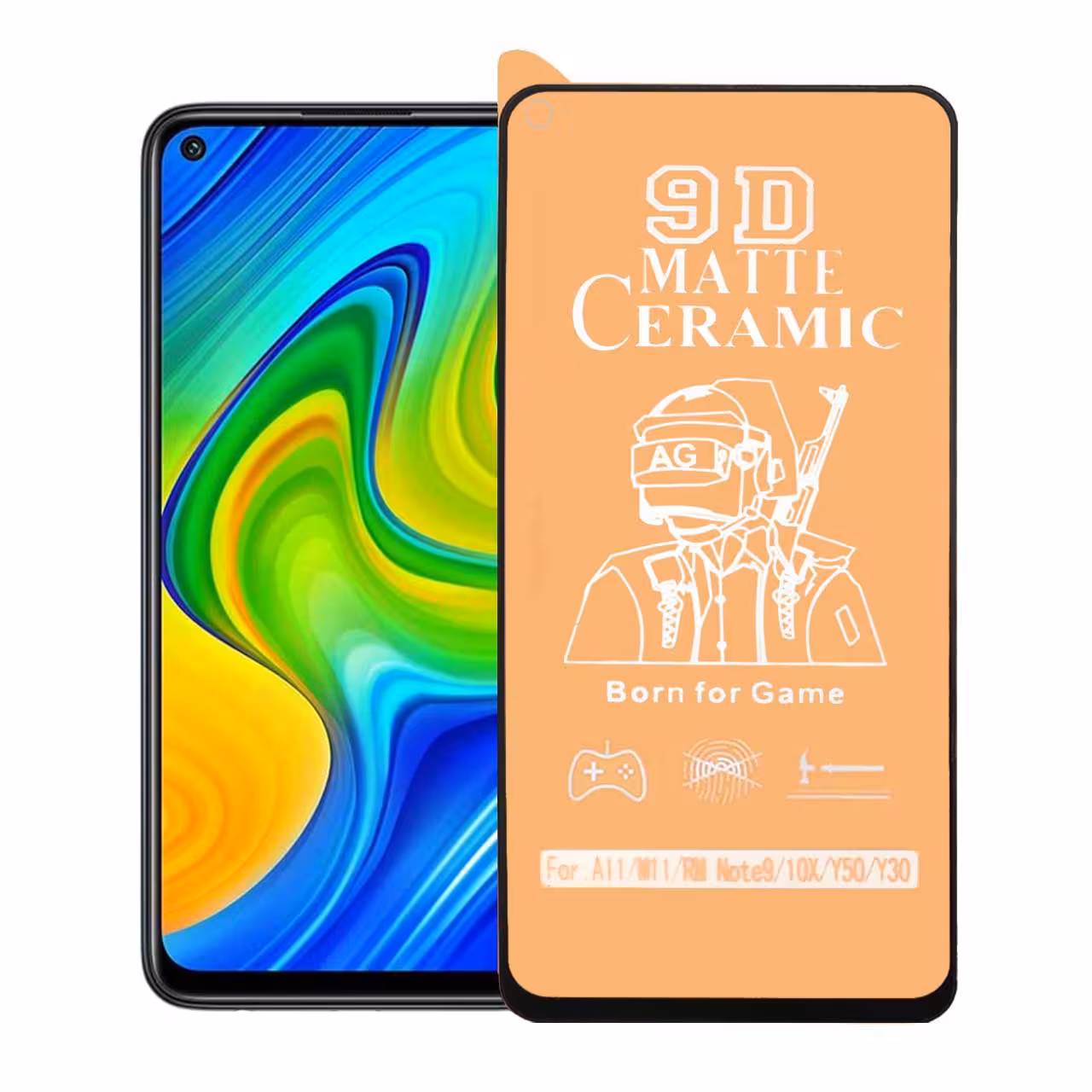 محافظ صفحه نمایش سرامیکی مات مشکی Samsung A11 / M11 / Xiaomi Redmi Note 9 / Mi 11 Lite (بدون پک)