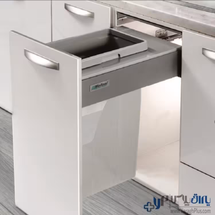 سطل زباله تک مخزن ریلی آرام بند ملونی