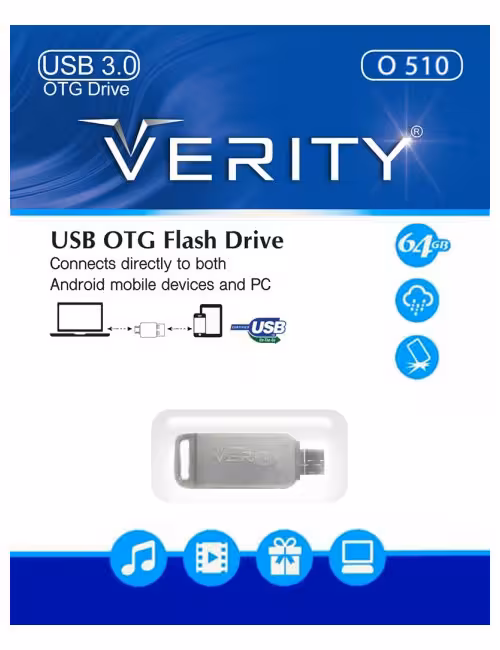 فلش مموری OTG وریتی مدل O510 ظرفیت 64 گیگابایت