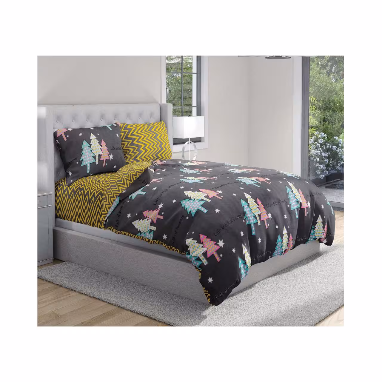 سرویس روتختی یک نفره کارینا مدل ساتین پنبه 4 تکه کد 216