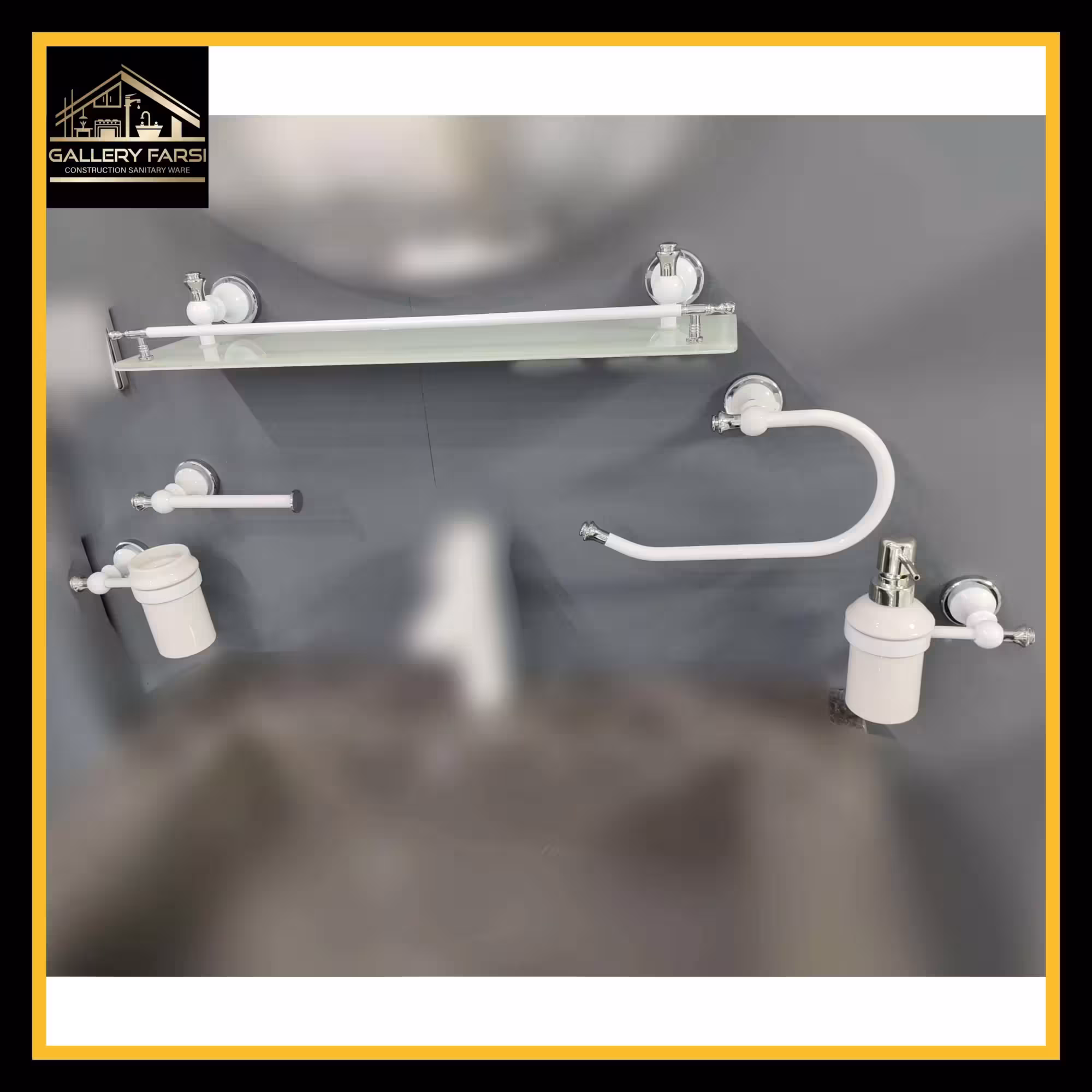 ست اکسسوری سرویس بهداشتی سفید کروم