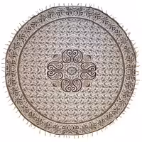 رومیزی گرد طرح ترمه دارباف کد TMOGH11