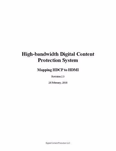 خرید و دانلود نسخه کامل کتاب High-Bandwidth Digital Content Protection System: Mapping HDCP to HDMI: Revision 2.3