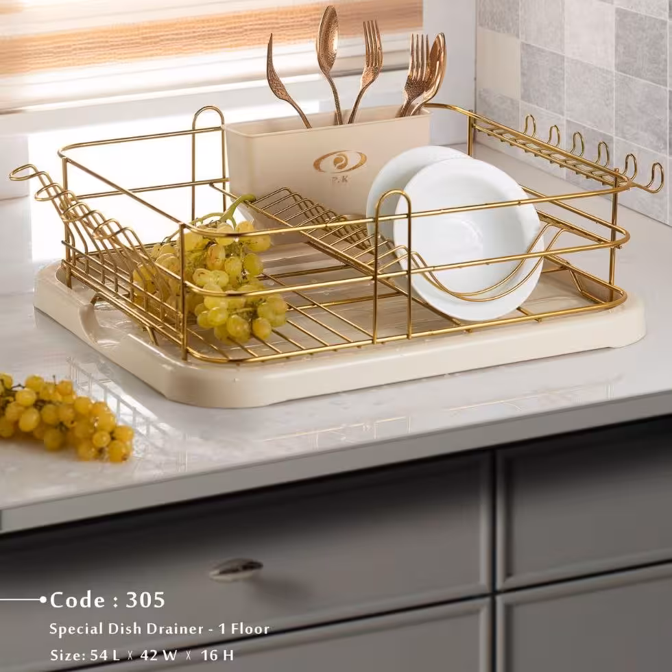 آبچکان و جاظرفی یک طبقه کرم طلایی مدل ویژه غرفه نارنجی