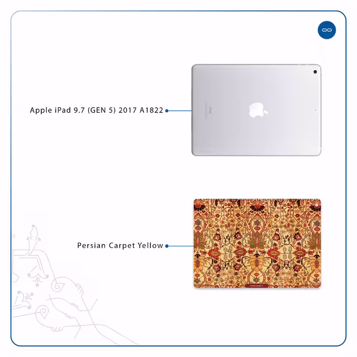 برچسب پوششی ماهوت مدل Iran-Carpet2 مناسب برای تبلت اپل iPad 9.7 (GEN 5) 2017 A1822