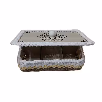 جعبه قلاب بافی تریکو مدل درب دار کد 01