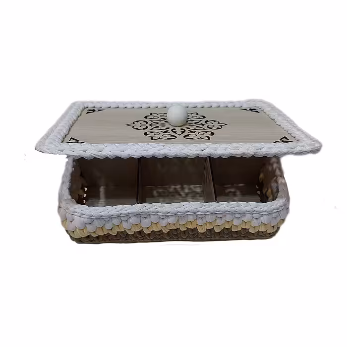 جعبه قلاب بافی تریکو مدل درب دار کد 01