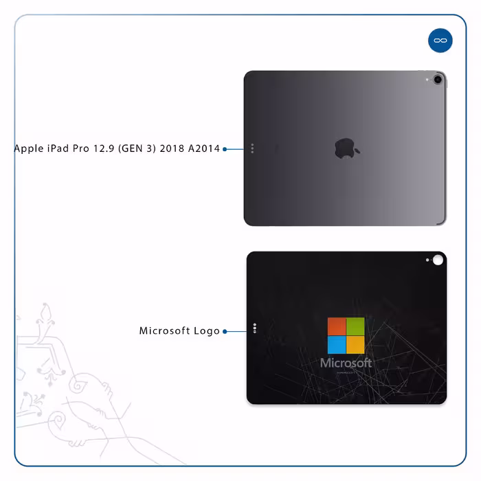 برچسب پوششی ماهوت مدل Microsoft-Logo مناسب برای تبلت اپل iPad Pro 12.9 (GEN 3) 2018 A2014