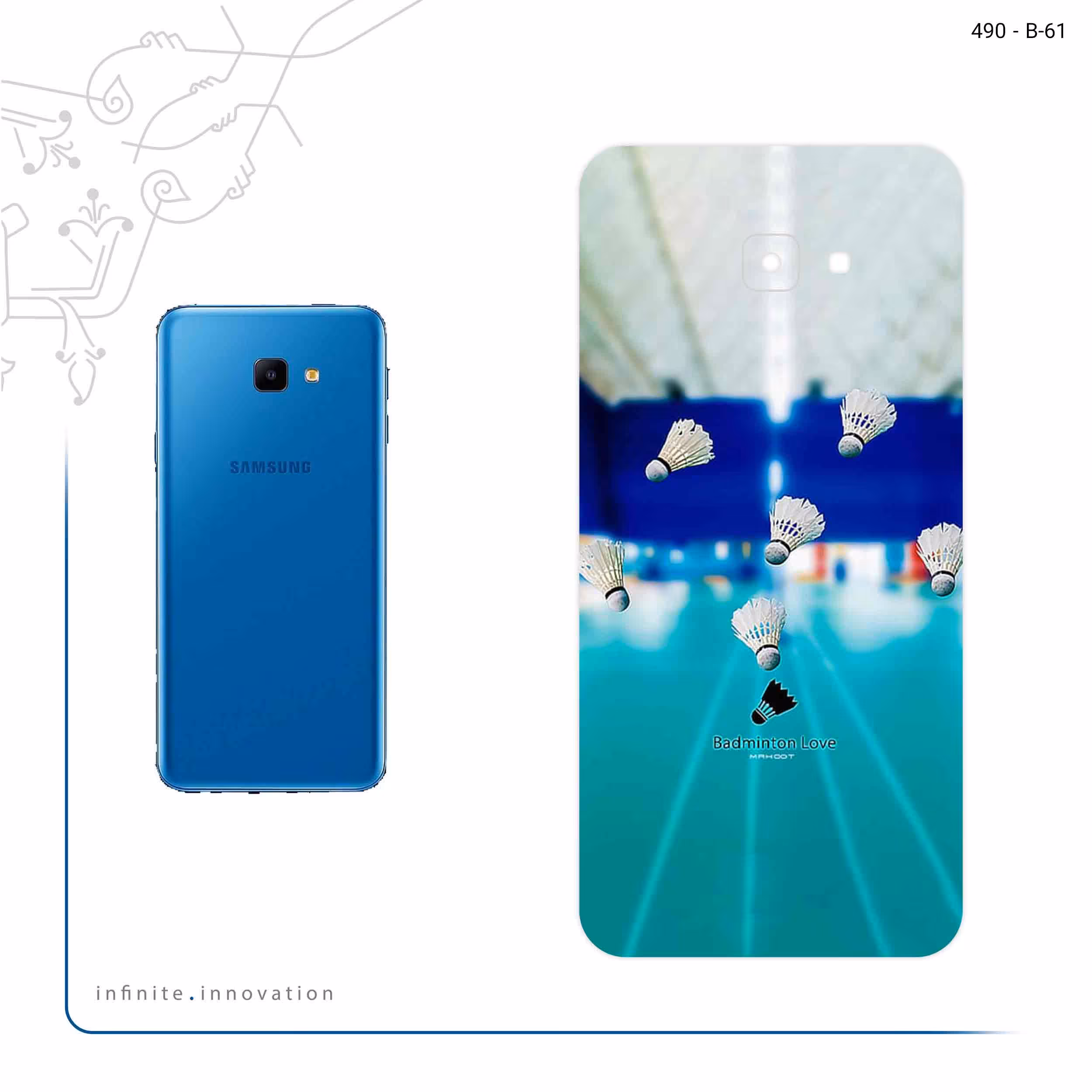 برچسب پوششی ماهوت مدل Badminton مناسب برای گوشی موبایل سامسونگ Galaxy J4 Core