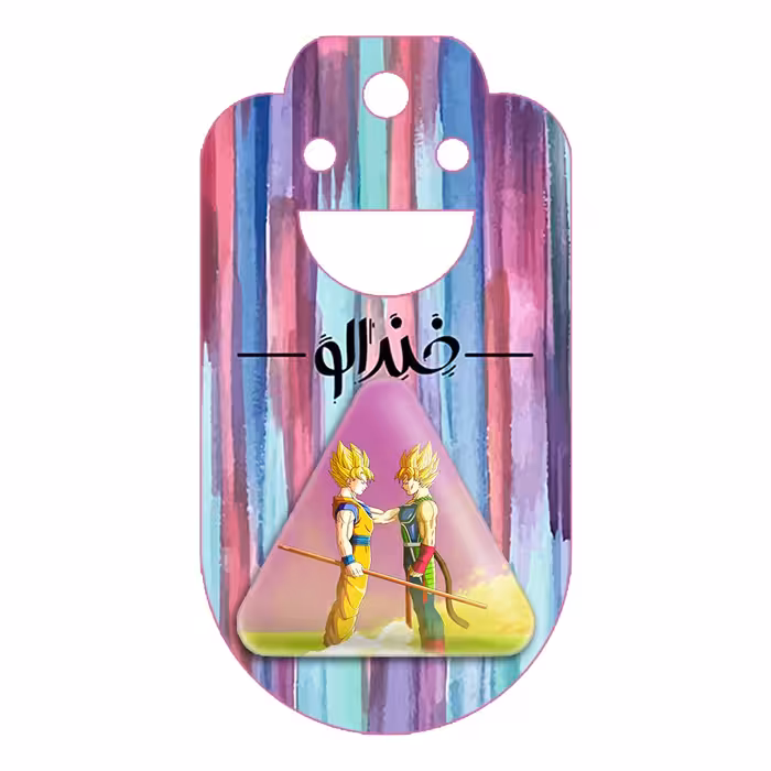 پیکسل خندالو طرح گوکو و وجیتا انیمه دراگون بال مدل مثلثی کد 12062