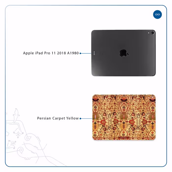 برچسب پوششی ماهوت مدل Iran-Carpet2 مناسب برای تبلت اپل iPad Pro 11 2018 A1980