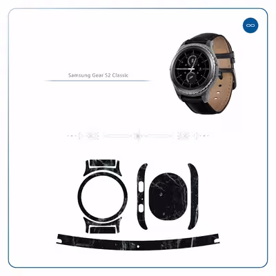 برچسب ماهوت طرح Graphite_Green_Marble مناسب برای ساعت هوشمند سامسونگ Galaxy Gear S2 Classic