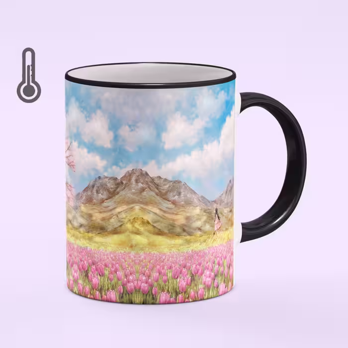 ماگ حرارتی نمااستور مدل دخترانه فانتزی فصل بهار کد 2165