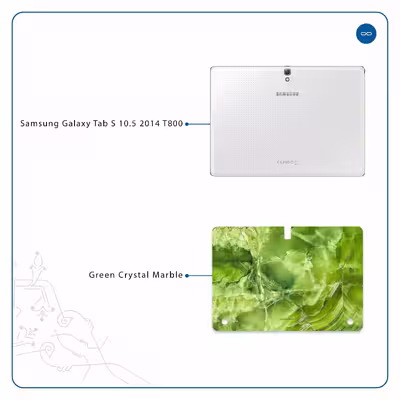 برچسب پوششی ماهوت مدل Green Crystal Marble مناسب برای تبلت سامسونگ Galaxy Tab S 10.5 2014 T800