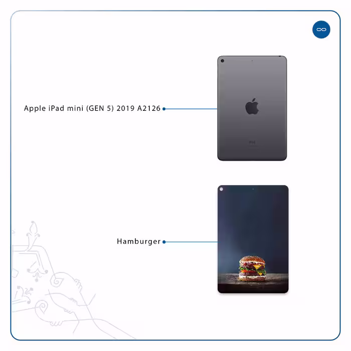 برچسب پوششی ماهوت مدل Hamburger مناسب برای تبلت اپل iPad mini (GEN 5) 2019 A2126