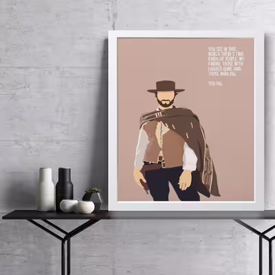 تابلو مدل The Good, The Bad And The Ugly کدS1622-w