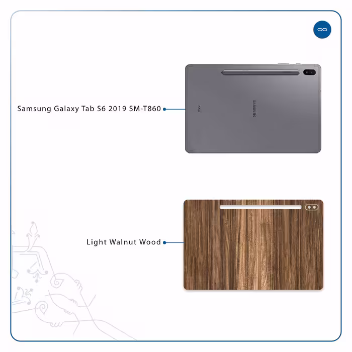 برچسب پوششی ماهوت مدل Light Walnut Wood مناسب برای تبلت سامسونگ Galaxy Tab S6 2019 SM-T860