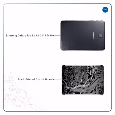 برچسب پوششی ماهوت مدل Black Printed Circuit Board مناسب برای تبلت سامسونگ Galaxy Tab S2 9.7 2015 T810