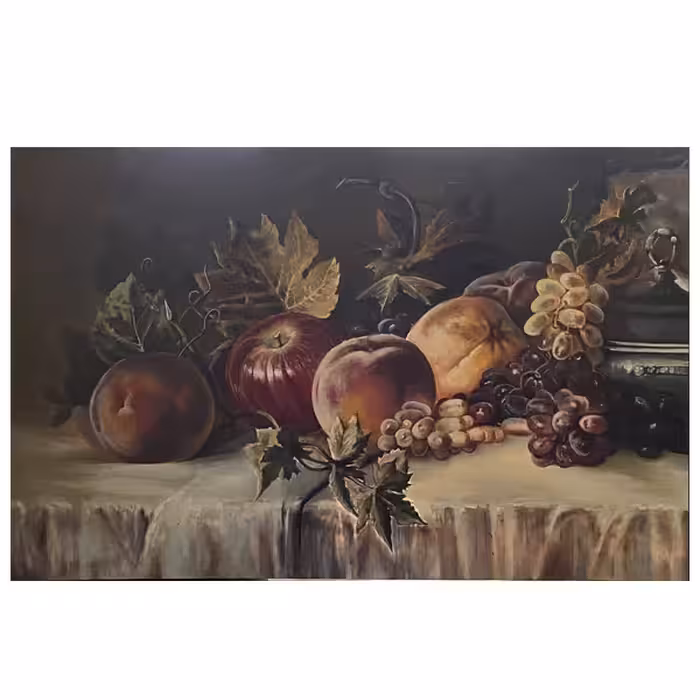 تابلو نقاشی رنگ روغن مدل میز میوه