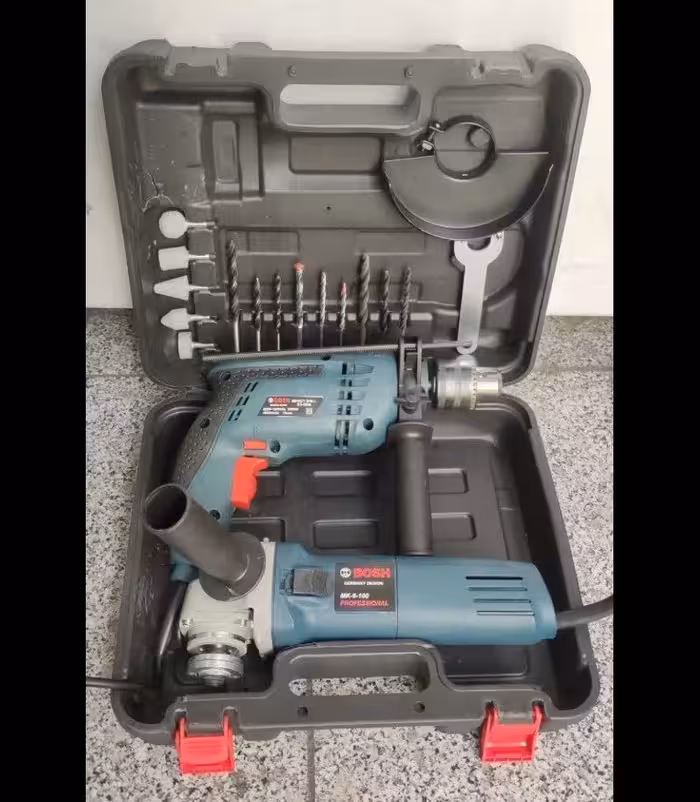 کیت دریل و مینی سنگ طرح بوش مدل M6