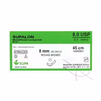 نخ جراحی نایلون 8 راند دو سوزنه با سوزن 8 سوپا (supa)