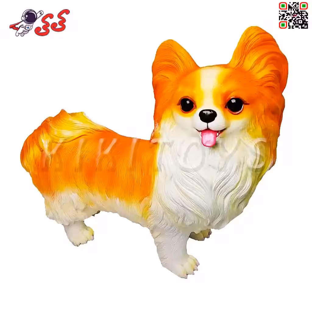 ماکت سگ اورجینال پاپیلون نرم Papillon dog 14016
