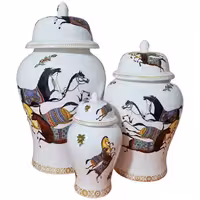 بانکه مدل جینجر جار طرح اسب هرمس کد 232 مجموعه 3 عددی