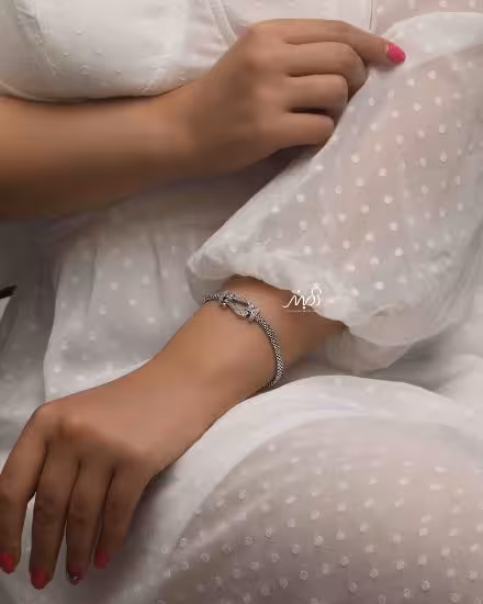 💍دستبند جواهری ;كارتير خاص و زیبا ، نقره عیار 925 (D_7102)