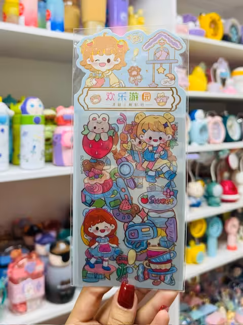 پک سه تایی استیکر طرح دخترکیوت 11