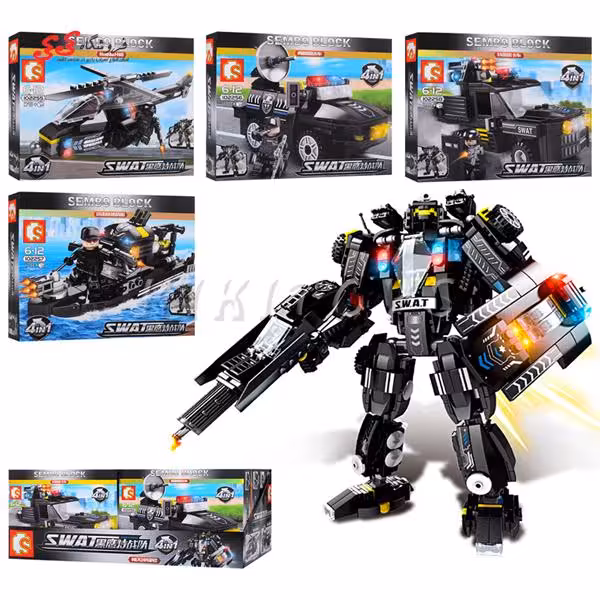 لگو ربات نیروی ویژه ست 4 عددی SEMBO BLOCK 102255-102258 Military Lego