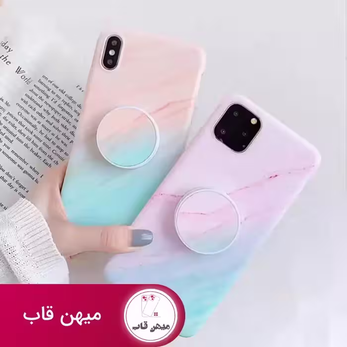 قاب موبایل سامسونگ ماربل مینیمال   پاپ سوکت ( صورتی | نارنجی ) - کد (99480)