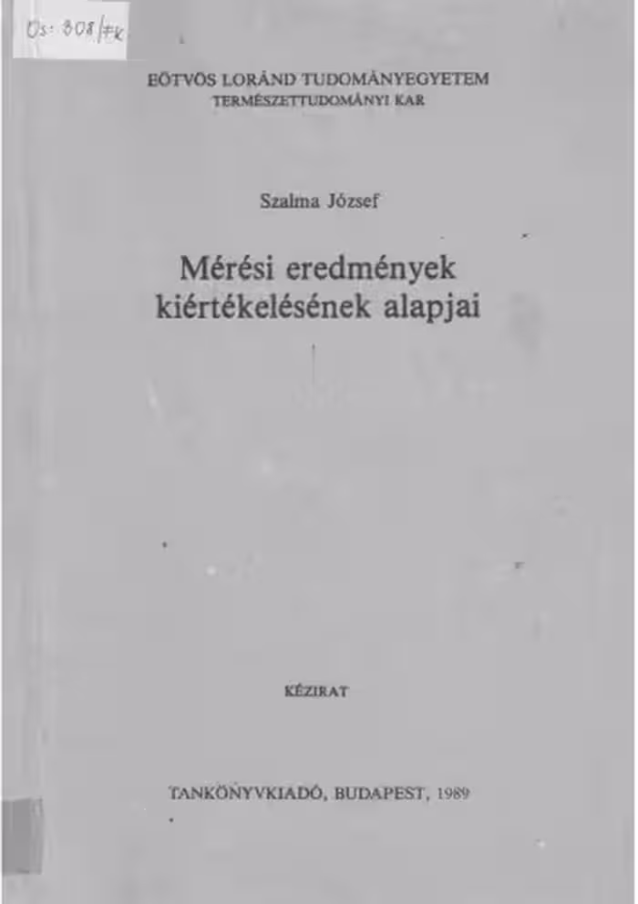 خرید و دانلود نسخه کامل کتاب Mérési eredmények kiértékelésének alapjai
