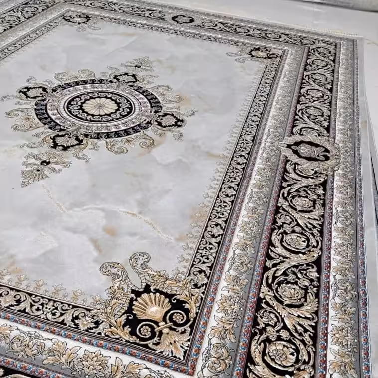 فرش 12متری اکریلیک تراکم 2550 کاشان طراحی مدرن نقشه ورساچه