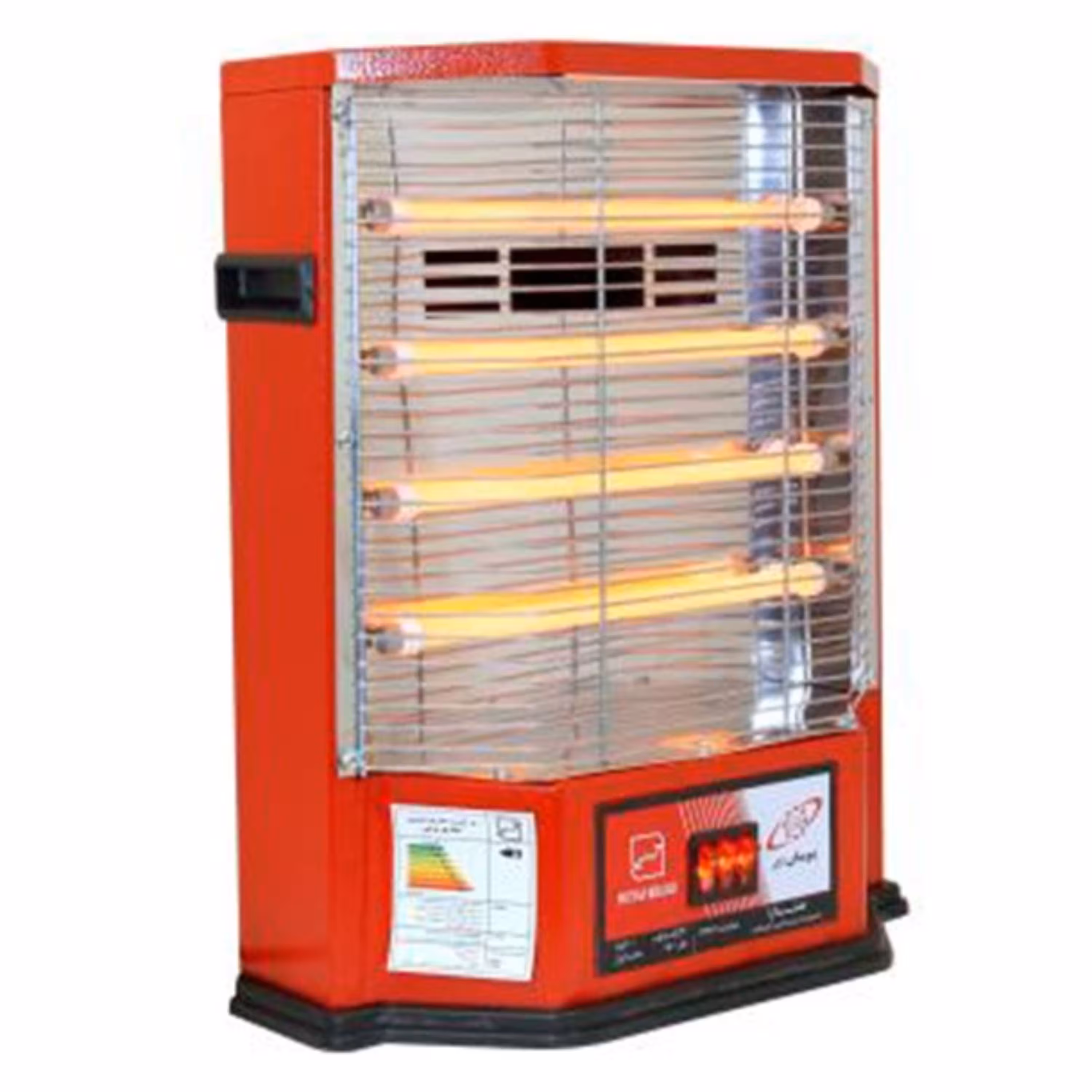 بخاری برقی چهار شعله پویان خزر مدل ایستاده فن دار